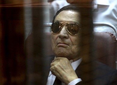 File photo of Mubarak attending a hearing.