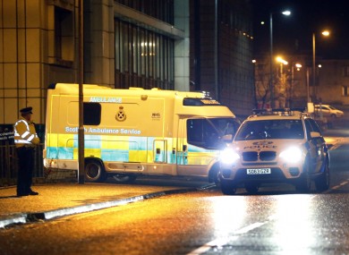 The nurse is moved from a hospital in Glasgow ahead of being flown to London on Tuesday.