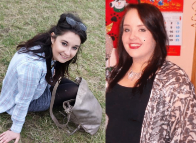 Niamh Doyle and Gemma Nolan in family photographs used for death notices on RIP.ie