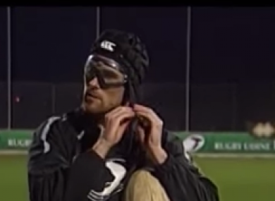 McKinley wears special goggles to protect his eyes.