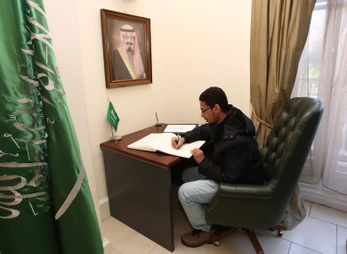 There's a book of condolence in the Royal Embassy of Saudi Arabia in Dublin.