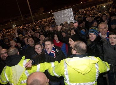 Protests took place before and after the game.