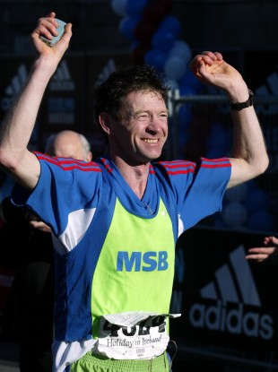 Tony Mangan completed his run around the world in 2014 (file pic).