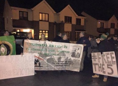 Last night's protest outside the deputy's home.