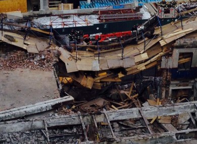 Scene of the collapse in New York.