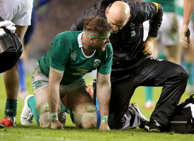 Heaslip was forced to leave the field in some discomfort.