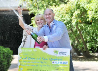 Carol Loran and Kevin Geoghegan who won €10.5 million back in 2013.