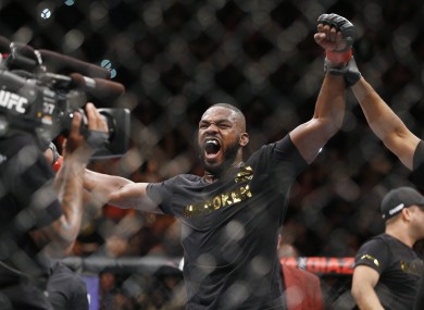 Jones: defended his title against Daniel Cormier last month but failed a drugs test in advance of the fight.