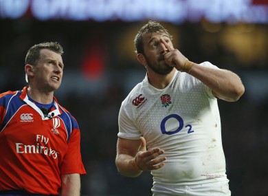 Owens with England captain Chris Robshaw during the game.