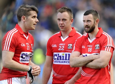 Daniel Goulding, Paul Kerrigan and Noel Galvin: Cork trio come to terms with their 11-point defeat.