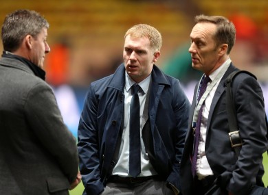Scholes with fellow ITV pundits Lee Dixon and former Ireland skipper Andy Townsend.