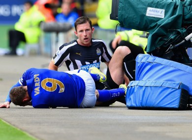 The defender saw red for a needless and rash challenge on Jamie Vardy yesterday.