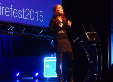 Brianna Wu speaking at InspireFest 2015 earlier this week.