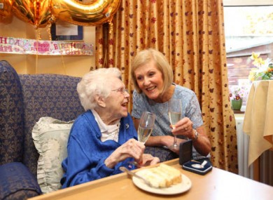 Elizabeth Dempsey with family member Miriam Scott.