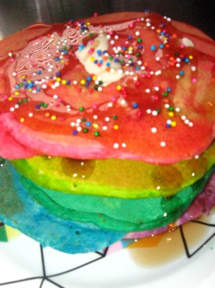 Rainbow pancakes.