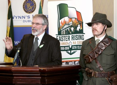 Gerry Adams launching Sinn Féin's national programme of events to commemorate the centenary of the 1916 Rising.