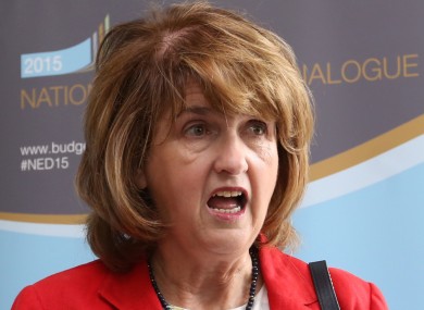 Joan Burton in Dublin Castle this morning