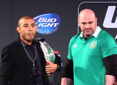 UFC champion Jose Aldo and president Dana White.