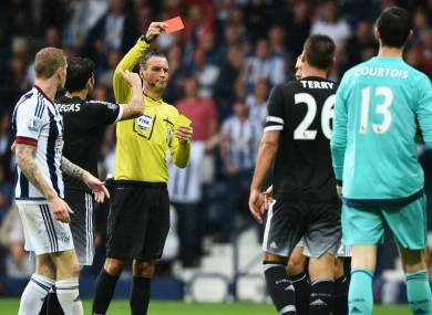 Chelsea captain John Terry is sent off at West Brom
