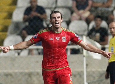 Wales' Gareth Bale celebrates his goal against Cyprus during the Euro 2016 qualifying Group B match.
