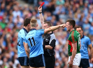 Referee Joe McQuillan sent off Connolly towards the end of a fiery semi-final.
