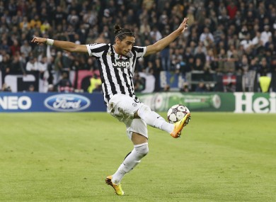 Caceres was ruled out of Wednesday's Champions League game against Sevilla.