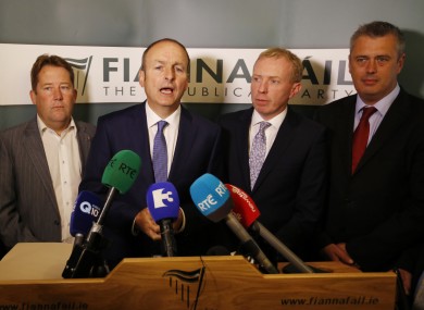 Fianna Fáil leader Micheál Martin with members of his parliamentary party