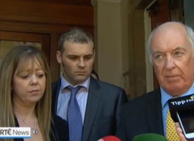 Outside the court yesterday