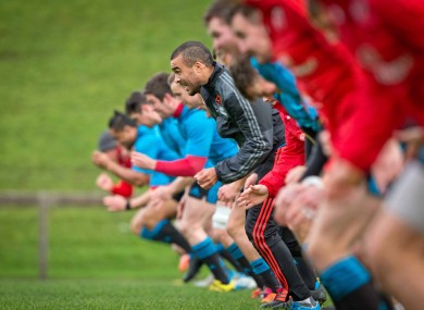 Simon Zebo, centre, is not in the Munster 23.
