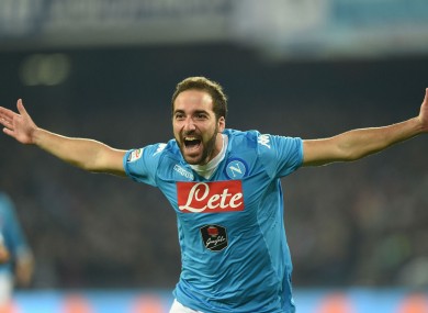 Napoli striker Gonzalo Higuain.