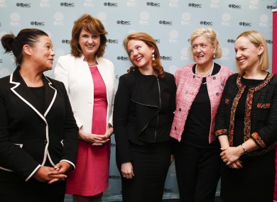 Some of Ireland's most prominent female politicians: Mary Lou McDonald, Joan Burton, Catherine Noone, Mary White and Lucinda Creighton