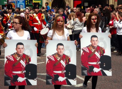 Tribute to Lee Rigby in Manchester.