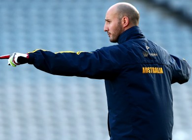 Tadhg Kennelly at Australia's training session yesterday.