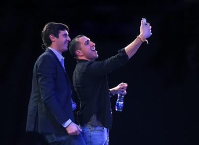 Tinder CEO Sean Rad taking a selfie at this year's Web Summit