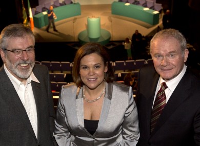 Gerry Adams, Mary Lou McDonald and Martin McGuinness of Sinn Féin.