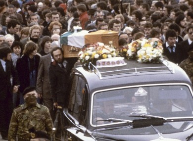 Bobby Sands' funeral in May 1981, four years before the meeting in question.