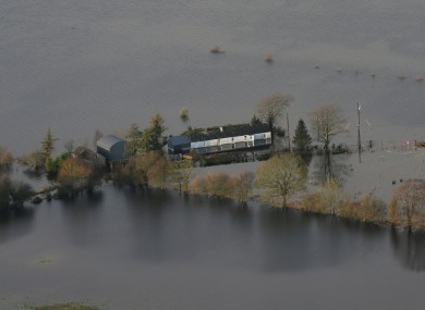 Flooded fields and roads near Athlone, Co Westmeath during the week.