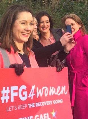 Anne-Marie Demody launching her campaign with other Fine Gael candidates, Kate O'Connell and Catherine Noone, today.