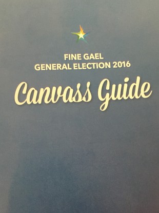 The front of the Fine Gael booklet