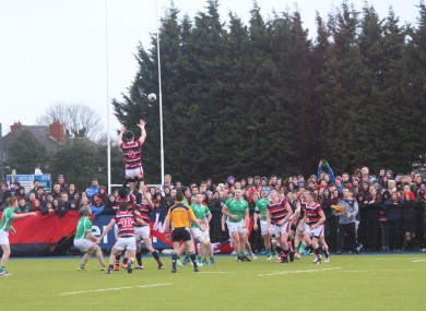 David Motyer goes up to claim a line-out.