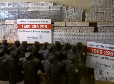 As many as 42,000 unstamped NZ Slim cigarettes were found in mannequins in Cork in September.