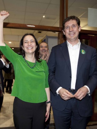 Green Party deputy leader Catherine Martin and leader Eamon Ryan arriving at the RDS this evening