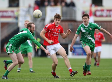 Feely, centre, and Athy were beaten by Sarsfields in the Kildare county final.
