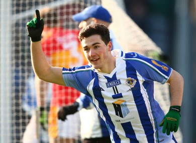 Colm Basquel celebrates scoring Ballyboden's first goal.