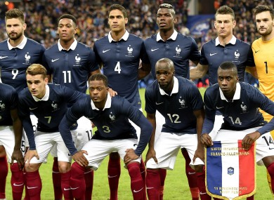 France team before the game with Germany in November at Stade de France.