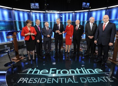 Candidates in toe 2011 presidential election line up on The Frontline.