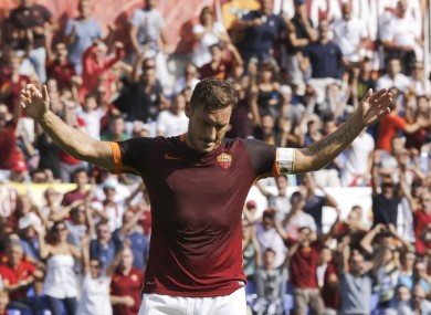 Totti has made 15 apperances for Roma this season.