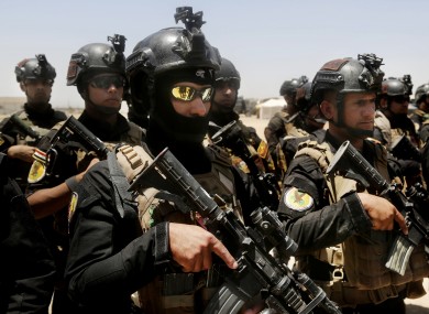 Iraq's elite counter-terrorism forces gather ahead of an operation to re-take the Islamic State-held City of Fallujah.