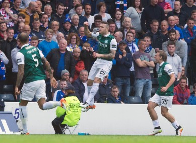 Anthony Stokes celebrates his early goal.