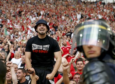 Hungary fans after their team's draw with Iceland.
